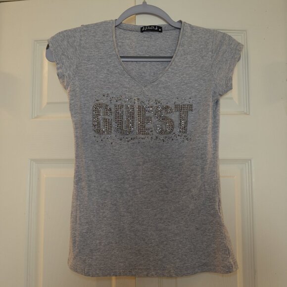 Rhinestone "GUEST" Bodycon tee - Picture 4 of 4